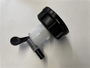 Sort prop med tappehane til 25 liters kraftig stabelbar plastdunk / vanddunk, 1 stk